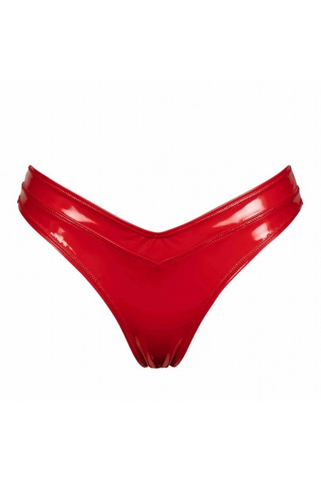 Jade, sexy red vinyl thong - Patrice Catanzaro Official Website