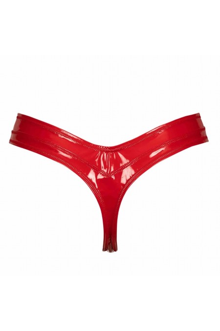 Jade, string sexy en vinyle rouge - Patrice Catanzaro Site Officiel