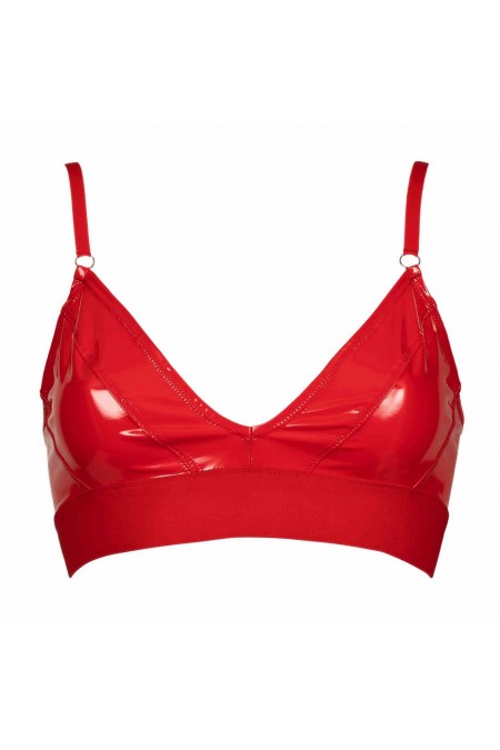 Jade, sexy red vinyl bralette - Patrice Catanzaro Official Website