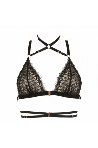 Bijou black bralette - Luxury lingerie – Impudique Official Website