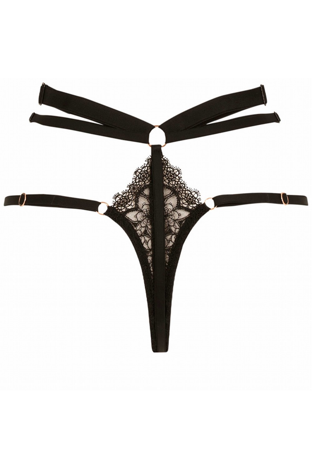 Bijou black thong - Luxury lingerie – Impudique Official Website